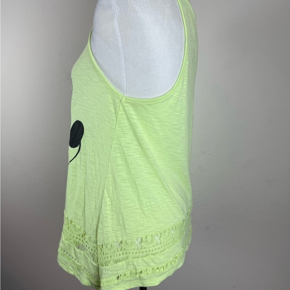 Disney‎ Minnie Mouse Tank Top Neon Green Lace Hem Women’s Size L - Picture 6 of 13